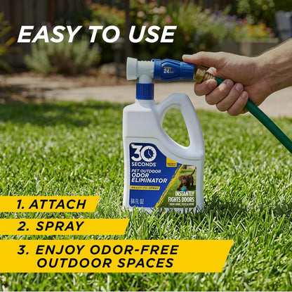 Outdoor Odor Eliminator for Pets, Dogs, For Grass, Turf, Lawns, Kennels & Dog runs, Enzyme Cleaner (1 Gallon Concentrate)
