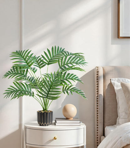 Fake Plants Monstera Plant, 28" Artificial Potted Plants Indoor with Black Gold Pot for Home Decor, Faux Plants Greenery for Living Room Bedroom Office Entryway Porch House Decoration