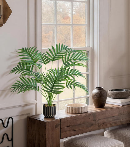Fake Plants Monstera Plant, 28" Artificial Potted Plants Indoor with Black Gold Pot for Home Decor, Faux Plants Greenery for Living Room Bedroom Office Entryway Porch House Decoration