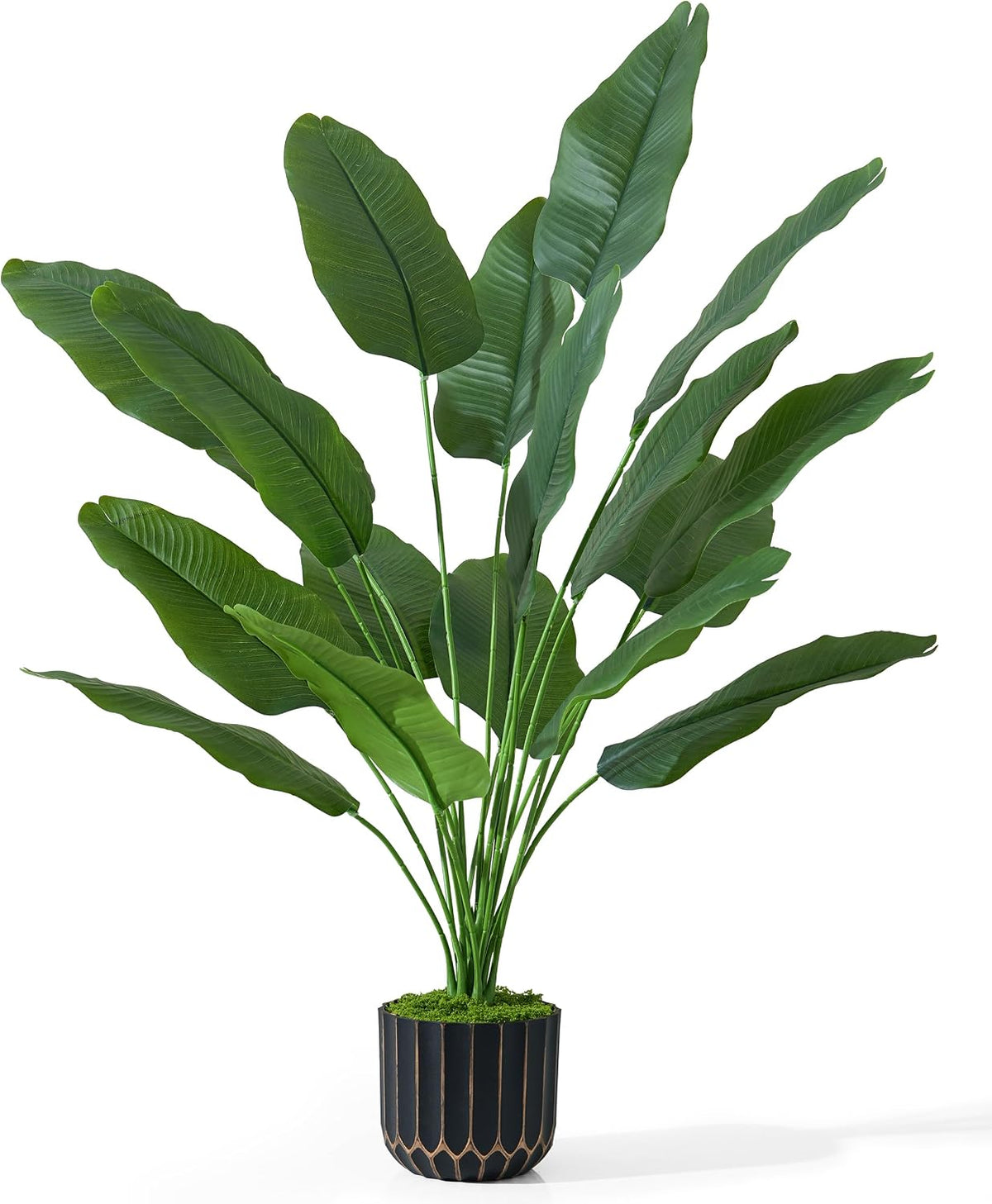 Fake Plants Monstera Plant, 28" Artificial Potted Plants Indoor with Black Gold Pot for Home Decor, Faux Plants Greenery for Living Room Bedroom Office Entryway Porch House Decoration