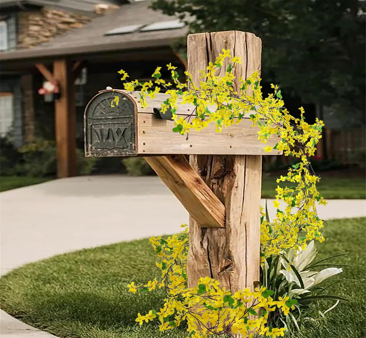 10PCS Artificial Forsythia Flowers Fake Forsythia Stem 25.5" Silk Yellow Winter Jasmine Branches Artificial Orchids Flower for Home Table Wedding Graveyard Kitchen Office Decoration.