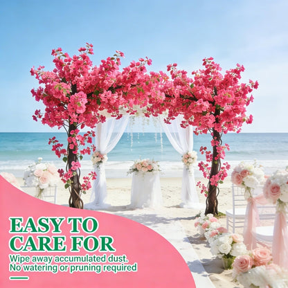 8.2FT Artificial Cherry Blossom Tree with Pink Flowers, Faux Tree for Wedding, Home, Party, Indoor Decor (Red Bougainvillea, 8.2FT x 6.56FT /98.5INCH x 78INCH)