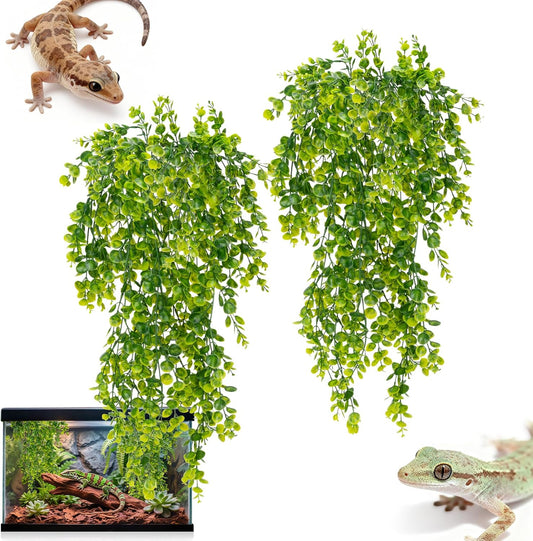 2PCS Fake Hanging Plants - Artificial Reptile Habitat Vines