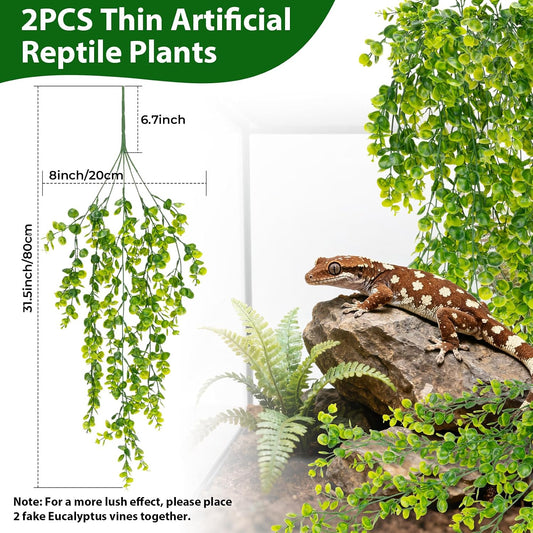 2PCS Fake Hanging Plants - Artificial Reptile Habitat Vines