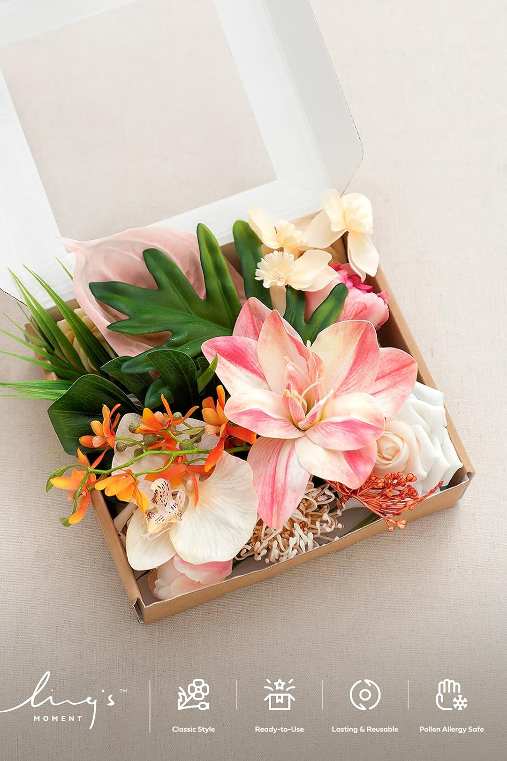 Fake Flowers Box, Sorbet Tropical, Mini Combo