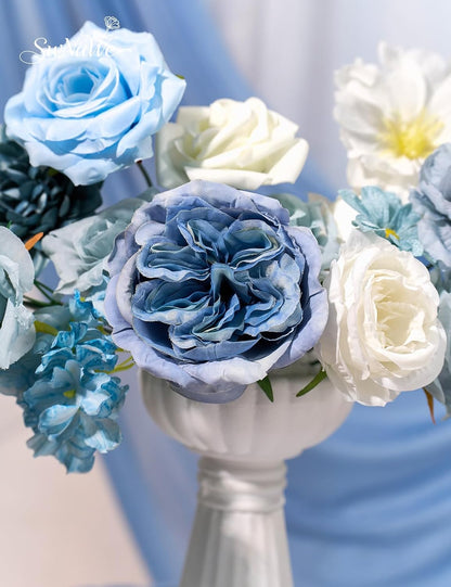 Artificial Flower Box Set Faux Flowers Fake Roses with Stems for DIY | Silk Pink Flowers for DIY Wedding Bouquets Bridal Shower Centerpieces Arrangements Party Tables Decorations