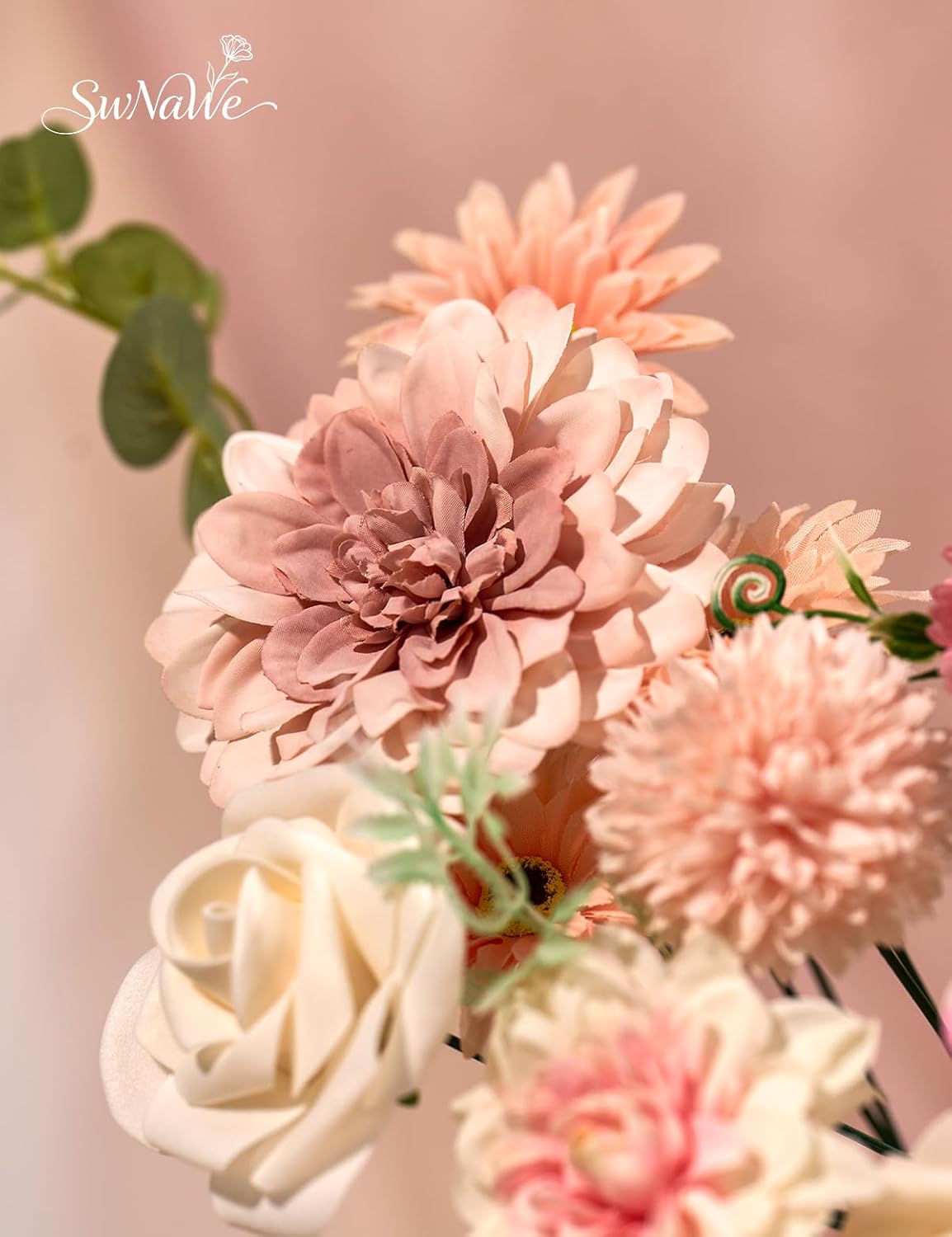Artificial Flower Box Set Faux Flowers Fake Roses with Stems for DIY | Silk Pink Flowers for DIY Wedding Bouquets Bridal Shower Centerpieces Arrangements Party Tables Decorations