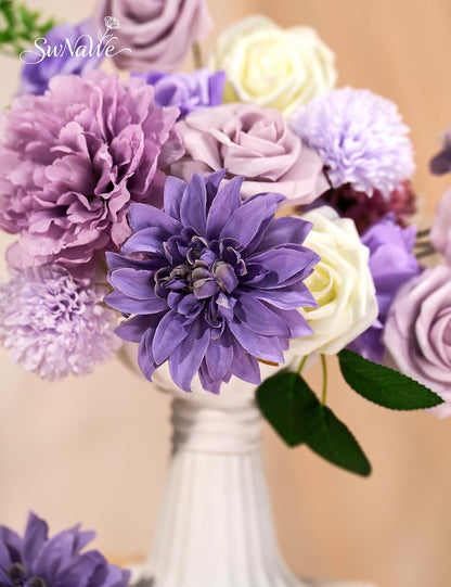 Artificial Flower Box Set Faux Flowers Fake Roses with Stems for DIY | Silk Pink Flowers for DIY Wedding Bouquets Bridal Shower Centerpieces Arrangements Party Tables Decorations