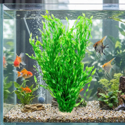Large Green Realistic Artificial Aquarium Plants Fish Tank Plastic Plants 22 Inch Tall (T0044)