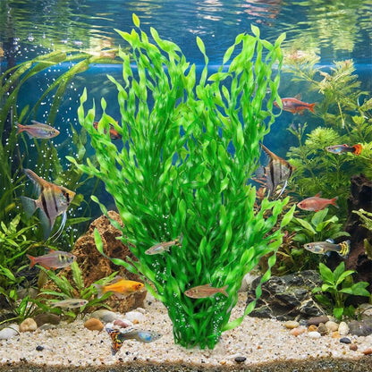 Large Green Realistic Artificial Aquarium Plants Fish Tank Plastic Plants 22 Inch Tall (T0044)