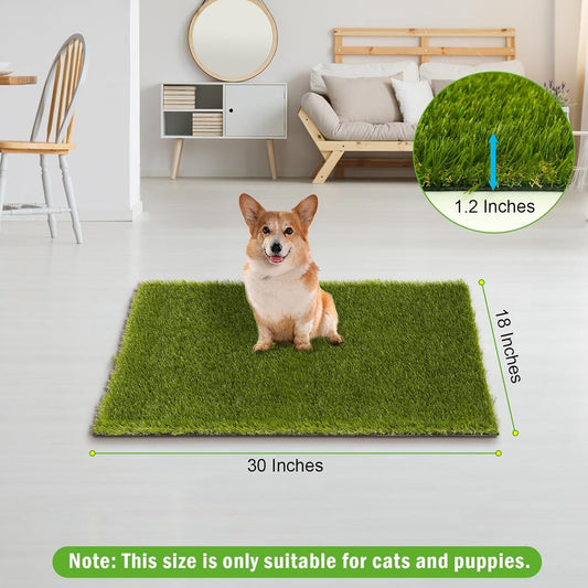 Fake Grass, 30 x 17 Inches Artificial Grass for Dogs, Realistic Turf for Indoor Outdoor Door Mat Balcony Patio Lawn Decoration