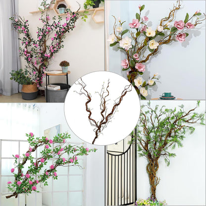 67in Flexible Fake Grapevine Garland Curly Willow Tree Branches Wall Decor | Artificial Hanging Cherry Blossom Wood Twig Twisted Cane Vine Grape for Halloween Wedding Outdoor Garden Home Room Decoration