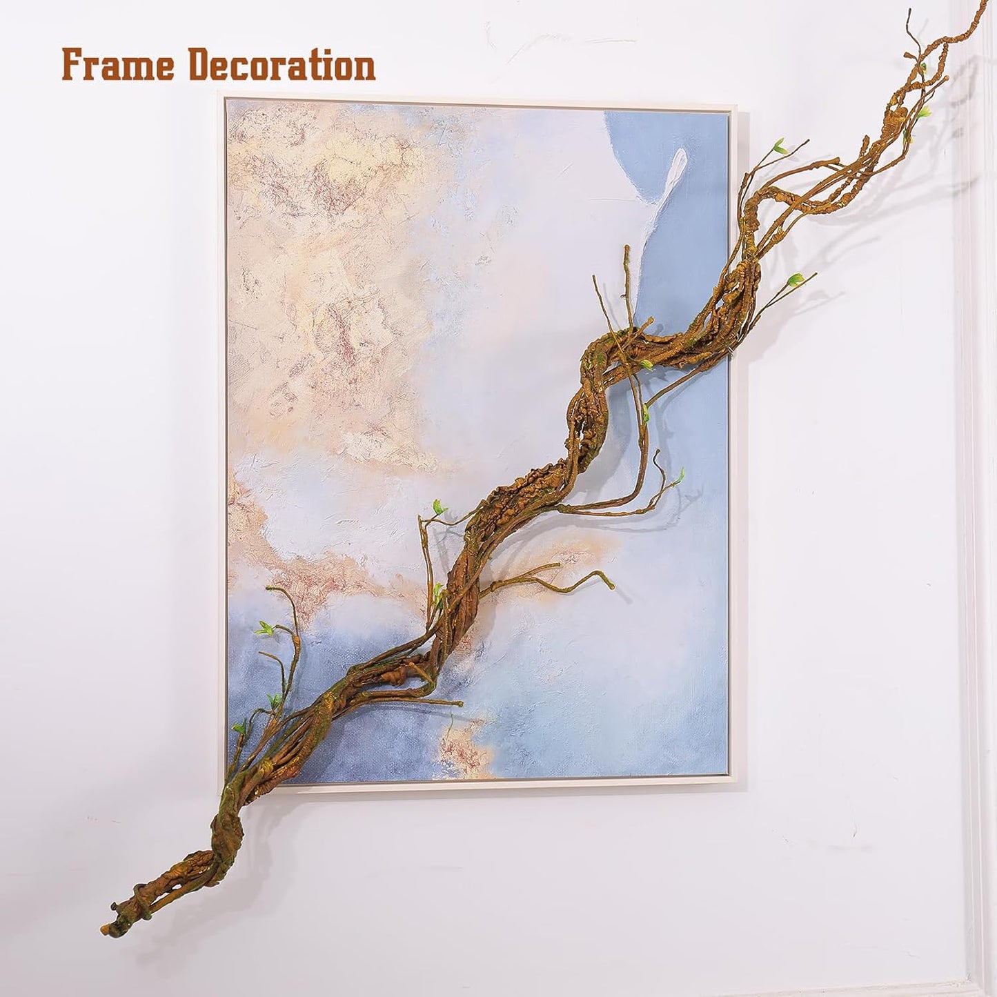 67in Flexible Fake Grapevine Garland Curly Willow Tree Branches Wall Decor | Artificial Hanging Cherry Blossom Wood Twig Twisted Cane Vine Grape for Halloween Wedding Outdoor Garden Home Room Decoration