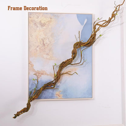 67in Flexible Fake Grapevine Garland Curly Willow Tree Branches Wall Decor | Artificial Hanging Cherry Blossom Wood Twig Twisted Cane Vine Grape for Halloween Wedding Outdoor Garden Home Room Decoration