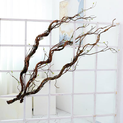 67in Flexible Fake Grapevine Garland Curly Willow Tree Branches Wall Decor | Artificial Hanging Cherry Blossom Wood Twig Twisted Cane Vine Grape for Halloween Wedding Outdoor Garden Home Room Decoration