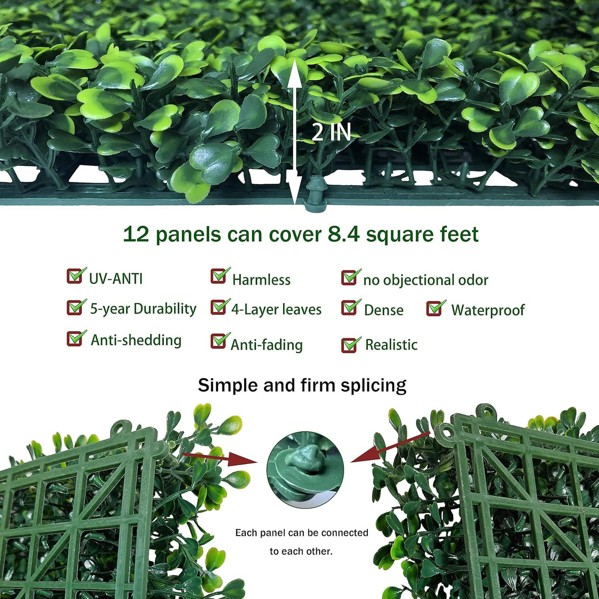 ODTORY Artificial Ivy Privacy Fence Wall Screen: 6FT X 12FT (72 sqft)