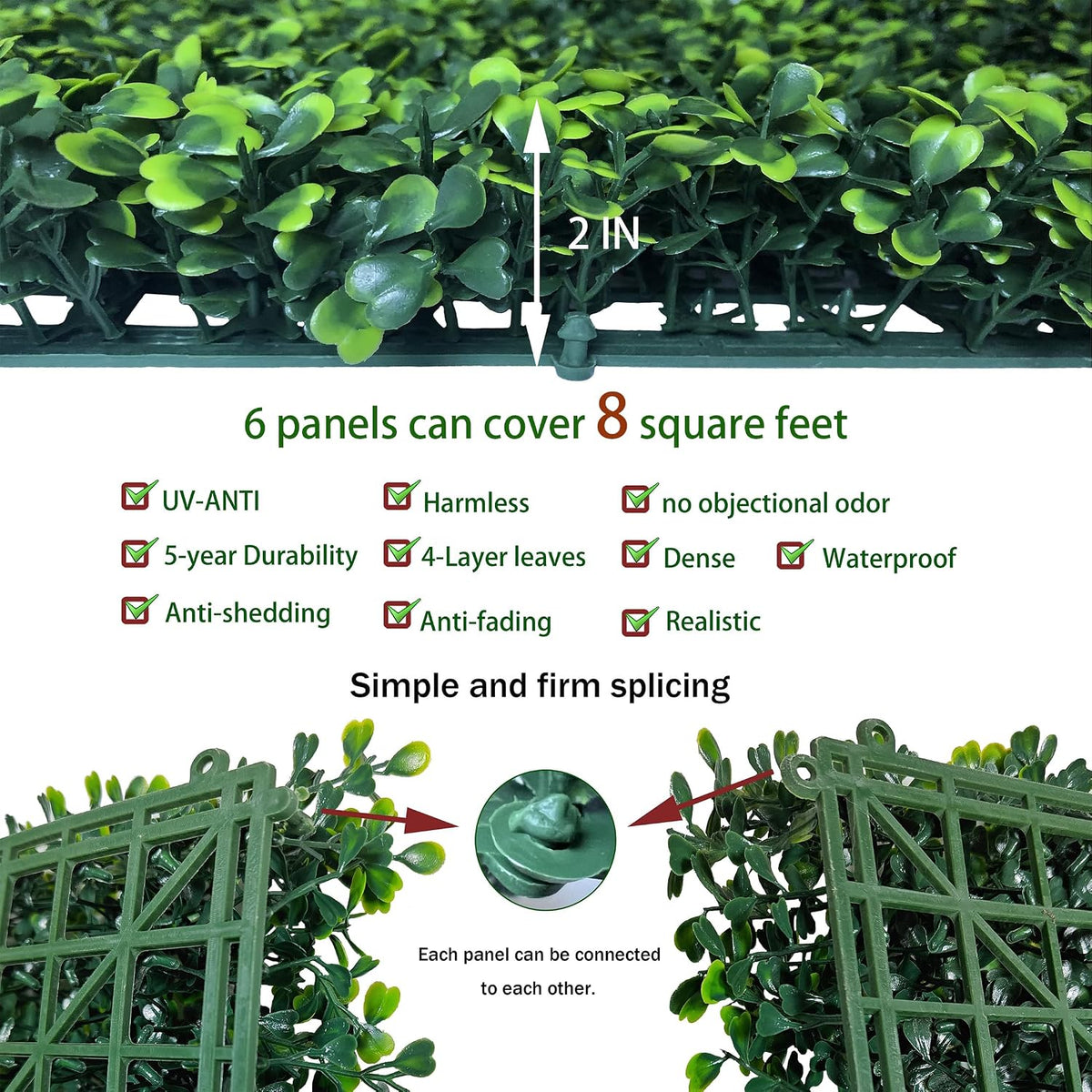 ODTORY Artificial Ivy Privacy Fence Wall Screen: 6FT X 12FT (72 sqft)