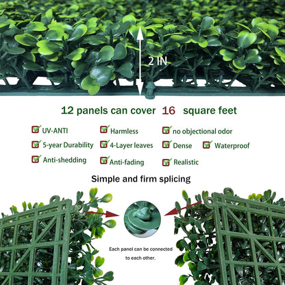 ODTORY Artificial Ivy Privacy Fence Wall Screen: 6FT X 12FT (72 sqft)