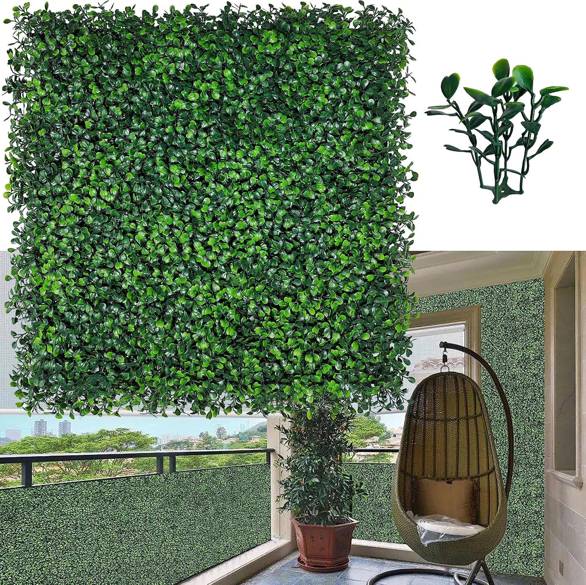 ODTORY Artificial Ivy Privacy Fence Wall Screen: 6FT X 12FT (72 sqft)