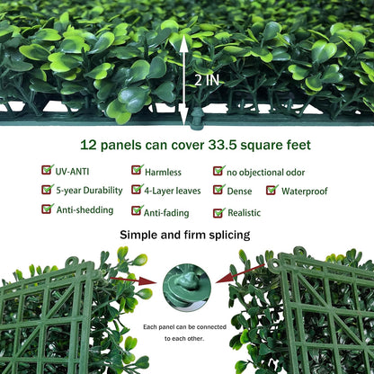 ODTORY Artificial Ivy Privacy Fence Wall Screen: 6FT X 12FT (72 sqft)