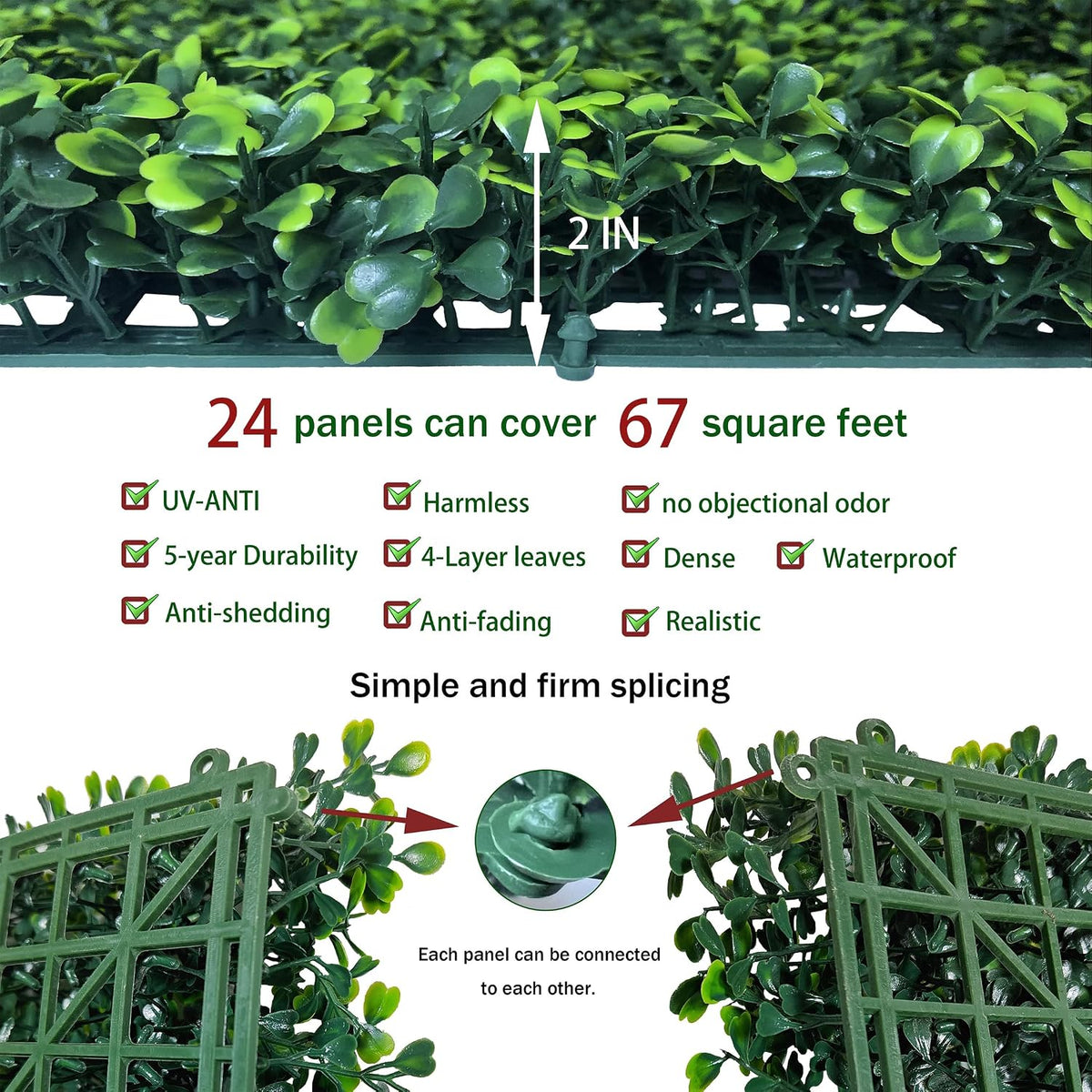 ODTORY Artificial Ivy Privacy Fence Wall Screen: 6FT X 12FT (72 sqft)