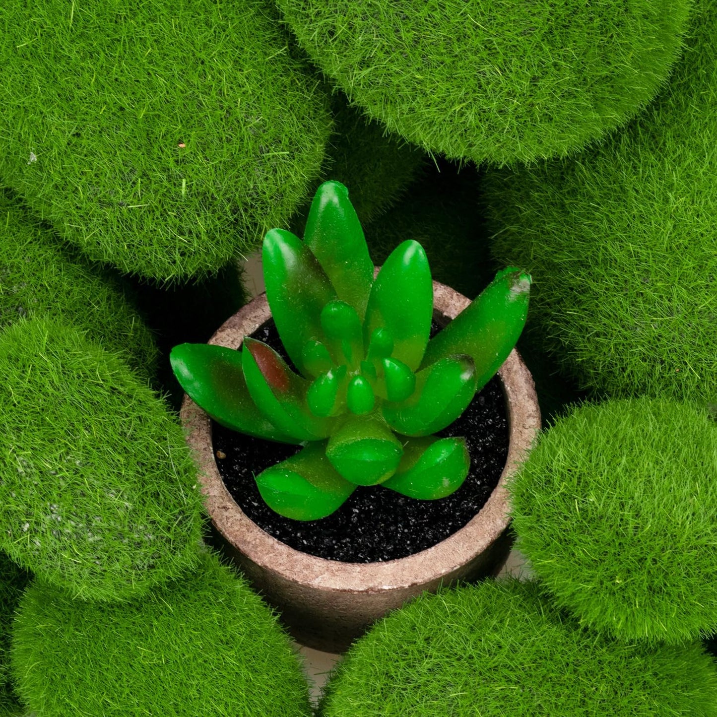 50 Pcs 5 Size Artificial Moss Rocks Decorative, Faux Green Moss Decor Balls for Floral Arrangements, Fairy Gardens and Crafting