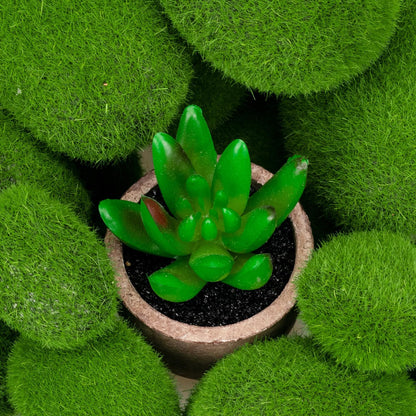 50 Pcs 5 Size Artificial Moss Rocks Decorative, Faux Green Moss Decor Balls for Floral Arrangements, Fairy Gardens and Crafting