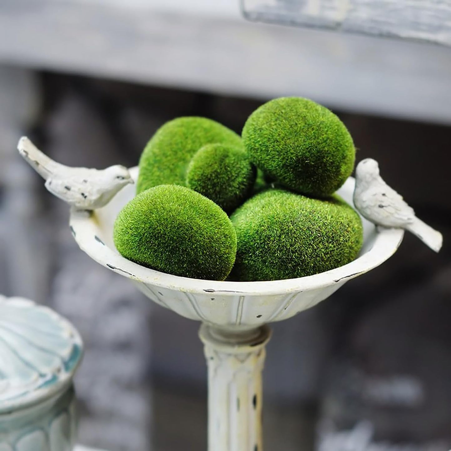 50 Pcs 5 Size Artificial Moss Rocks Decorative, Faux Green Moss Decor Balls for Floral Arrangements, Fairy Gardens and Crafting