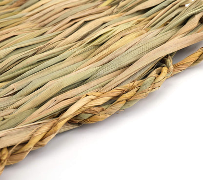 12 Pack Woven Rabbit Mat - Grass Mat & Bunny Bedding Nest - Natural Chew Toy Bed for Guinea Pig Chinchilla Squirrel Hamster Cat Dog and Small Animal