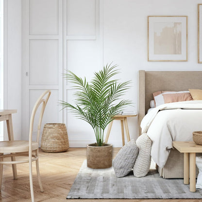 Artificial Palm Plant 3FT Fake Palm Tree with 9 Trunks Perfect 36inch Faux Tropical Palm Plants in Pot for Indoor Outdoor House Home Office Garden Modern Decor Housewarming Gift (2 Pack)