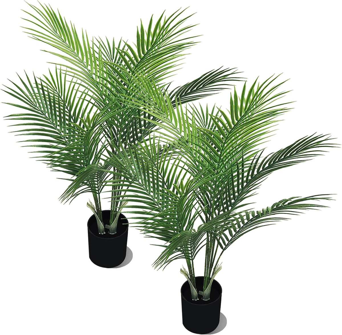 Artificial Palm Plant 3FT Fake Palm Tree with 9 Trunks Perfect 36inch Faux Tropical Palm Plants in Pot for Indoor Outdoor House Home Office Garden Modern Decor Housewarming Gift (2 Pack)