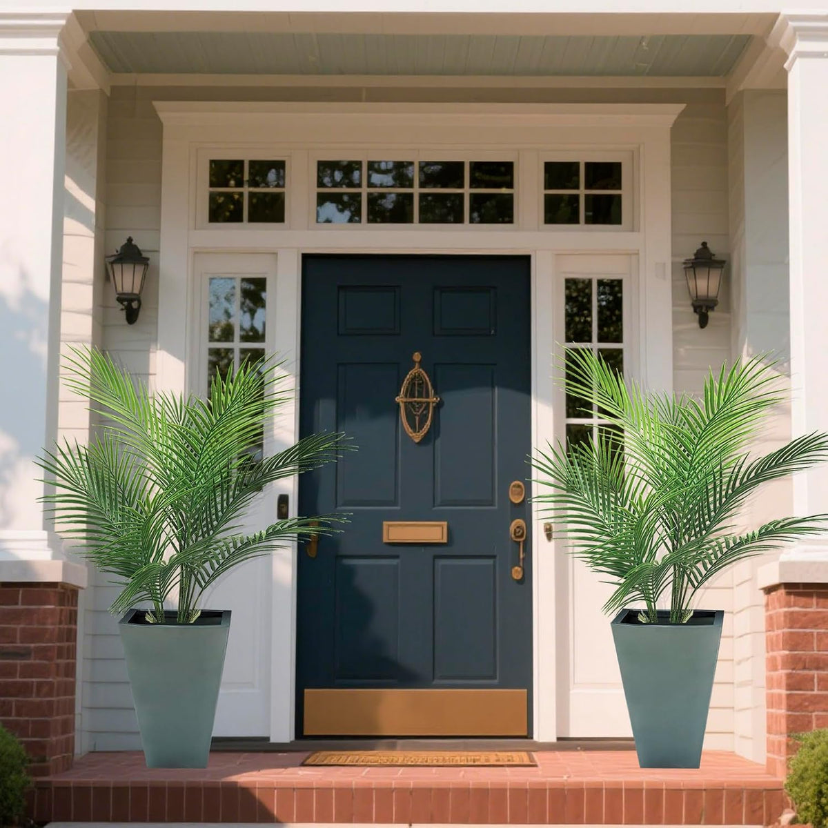 Artificial Palm Plant 3FT Fake Palm Tree with 9 Trunks Perfect 36inch Faux Tropical Palm Plants in Pot for Indoor Outdoor House Home Office Garden Modern Decor Housewarming Gift (2 Pack)