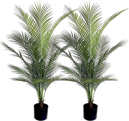 Artificial Palm Plant 3FT Fake Palm Tree with 9 Trunks Perfect 36inch Faux Tropical Palm Plants in Pot for Indoor Outdoor House Home Office Garden Modern Decor Housewarming Gift (2 Pack)