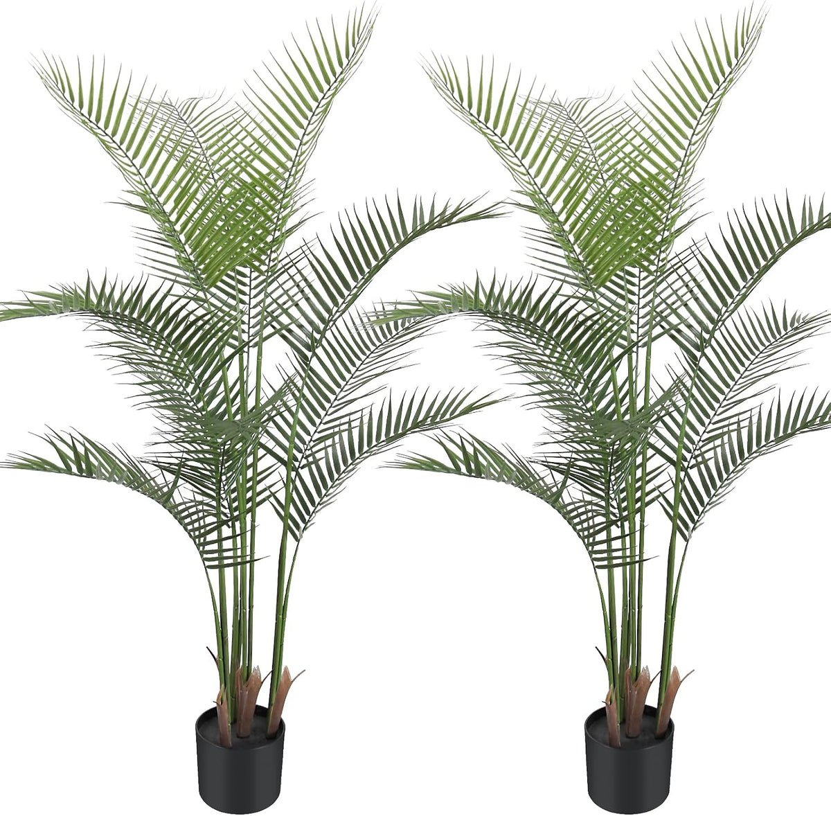 Artificial Palm Plant 3FT Fake Palm Tree with 9 Trunks Perfect 36inch Faux Tropical Palm Plants in Pot for Indoor Outdoor House Home Office Garden Modern Decor Housewarming Gift (2 Pack)