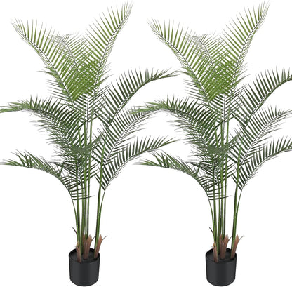 Artificial Palm Plant 3FT Fake Palm Tree with 9 Trunks Perfect 36inch Faux Tropical Palm Plants in Pot for Indoor Outdoor House Home Office Garden Modern Decor Housewarming Gift (2 Pack)