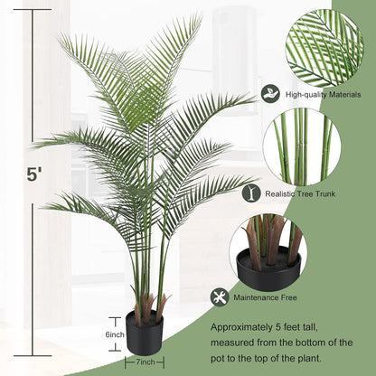 Artificial Palm Plant 3FT Fake Palm Tree with 9 Trunks Perfect 36inch Faux Tropical Palm Plants in Pot for Indoor Outdoor House Home Office Garden Modern Decor Housewarming Gift (2 Pack)