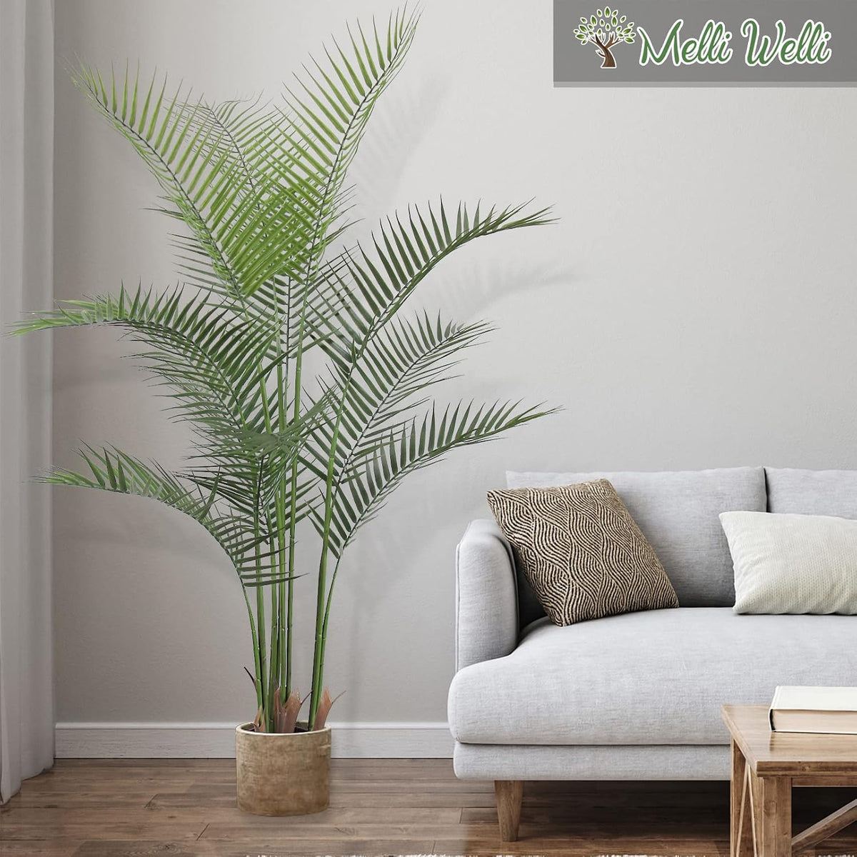 Artificial Palm Plant 3FT Fake Palm Tree with 9 Trunks Perfect 36inch Faux Tropical Palm Plants in Pot for Indoor Outdoor House Home Office Garden Modern Decor Housewarming Gift (2 Pack)