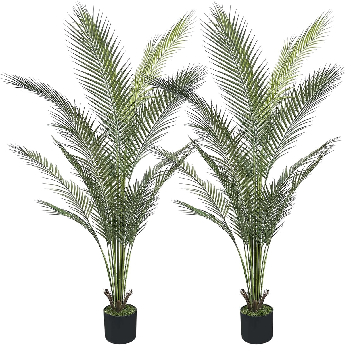 Artificial Palm Plant 3FT Fake Palm Tree with 9 Trunks Perfect 36inch Faux Tropical Palm Plants in Pot for Indoor Outdoor House Home Office Garden Modern Decor Housewarming Gift (2 Pack)