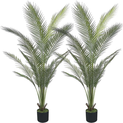 Artificial Palm Plant 3FT Fake Palm Tree with 9 Trunks Perfect 36inch Faux Tropical Palm Plants in Pot for Indoor Outdoor House Home Office Garden Modern Decor Housewarming Gift (2 Pack)