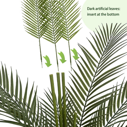Artificial Palm Plant 3FT Fake Palm Tree with 9 Trunks Perfect 36inch Faux Tropical Palm Plants in Pot for Indoor Outdoor House Home Office Garden Modern Decor Housewarming Gift (2 Pack)