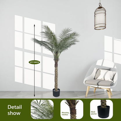 Artificial Palm Plant 3FT Fake Palm Tree with 9 Trunks Perfect 36inch Faux Tropical Palm Plants in Pot for Indoor Outdoor House Home Office Garden Modern Decor Housewarming Gift (2 Pack)