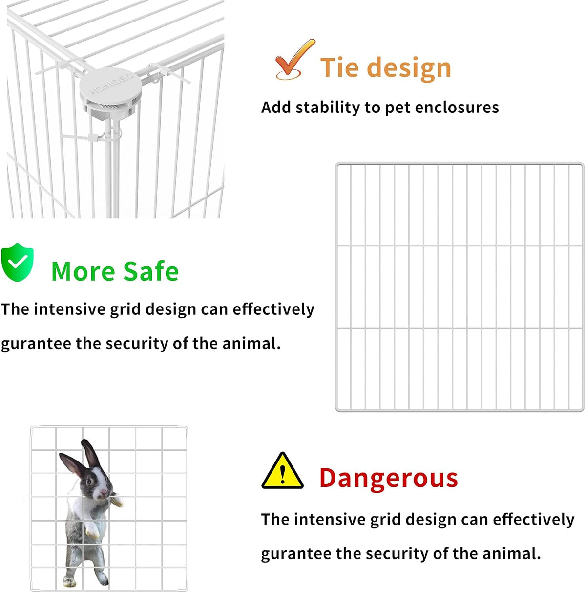 Pet Playpen, Small Animal Cage DIY Wire Fence with Door 15 Panels, Black