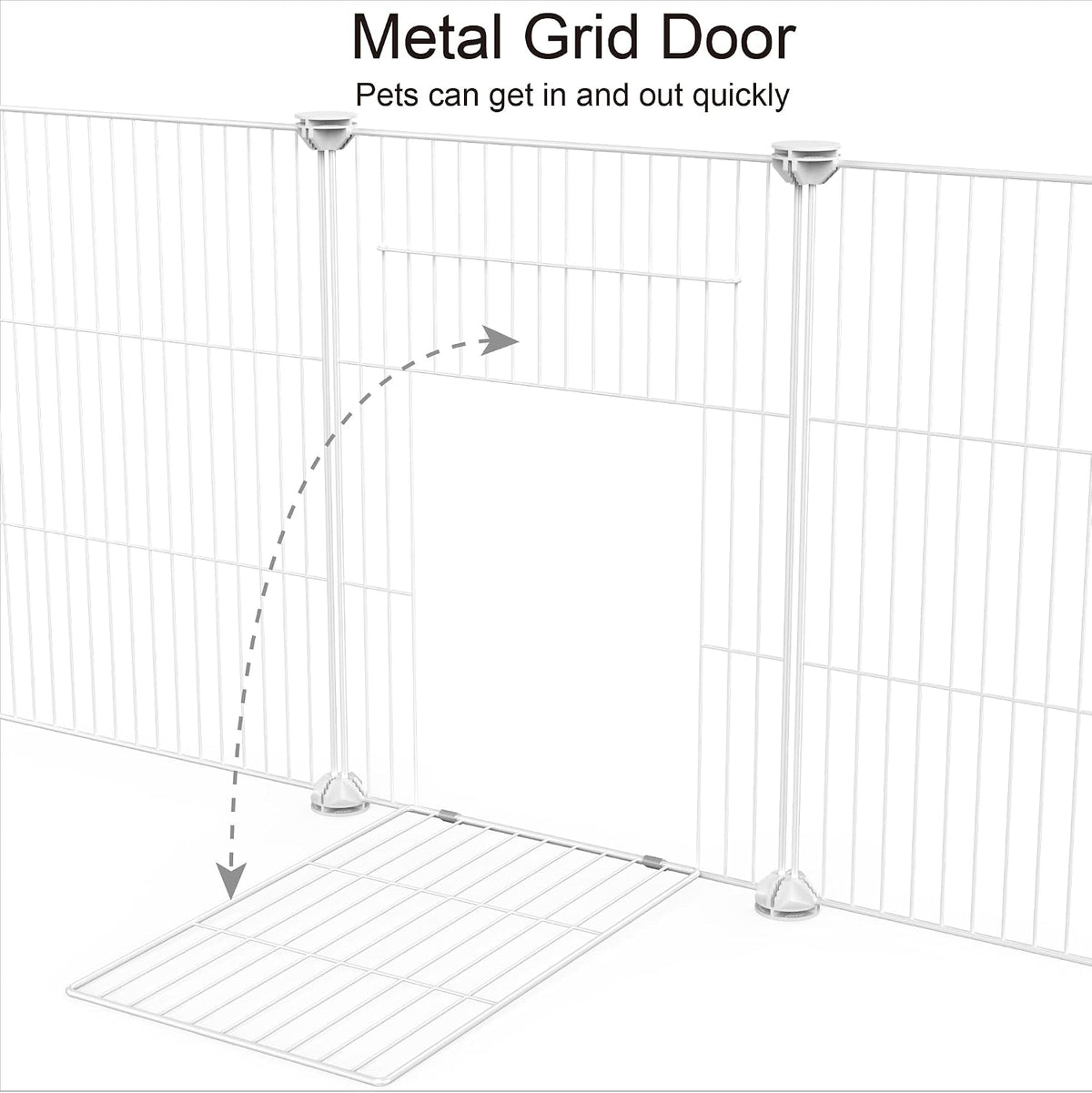 Pet Playpen, Small Animal Cage DIY Wire Fence with Door 15 Panels, Black