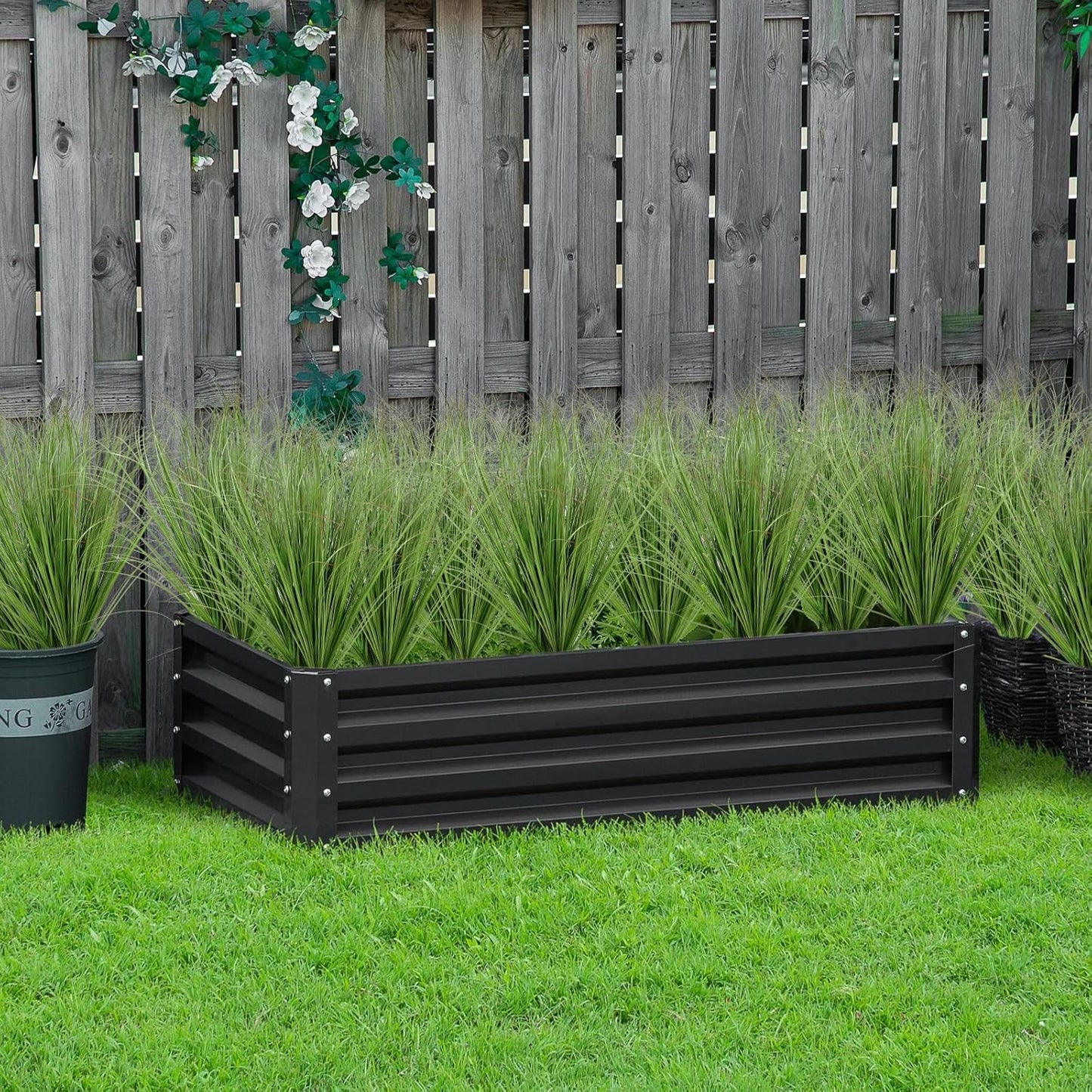 Artificial Grass Plants Outdoor 28 Bundles Fake Wheat Grass UV Resistant Faux Shrubs Bushes Plant Green Onion Grass Artificial Greenery Tall Stems for Indoor Outdoor Office Home Decor