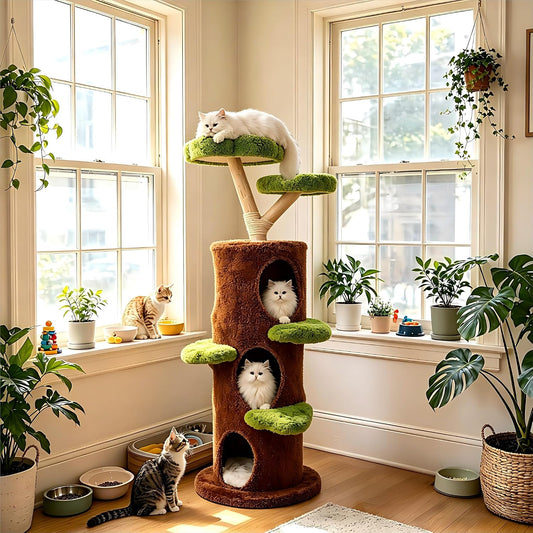 Tall Cat Tree, 58 Inch Large Cat Tower for Indoor Cats