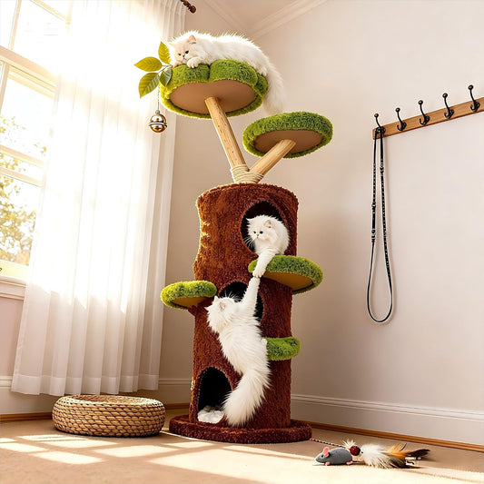Tall Cat Tree, 58 Inch Large Cat Tower for Indoor Cats