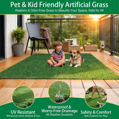 Artificial Grass Outdoor Rug - 4FTX6FT Turf Mat Fake Grass for Dogs