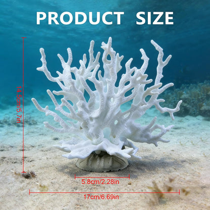 Fish Tank Fake Coral, Artificial Aquarium Coral Ornament, Aquarium Decor Plastic Plant Small, Multi-Purpose Simulation Water Grass, Faux Aquariums Ornament,Small Fish Tank Decorations