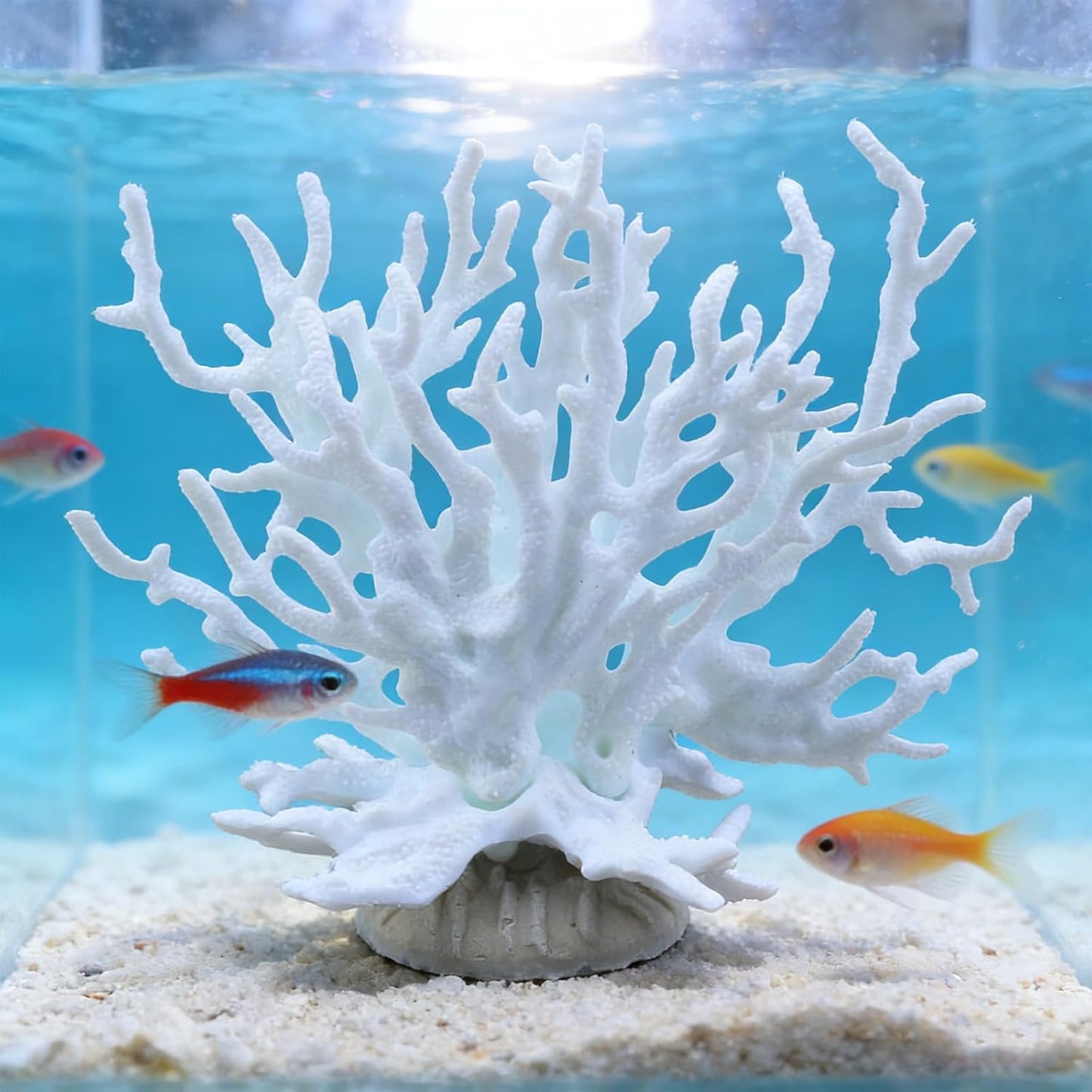 Fish Tank Fake Coral, Artificial Aquarium Coral Ornament, Aquarium Decor Plastic Plant Small, Multi-Purpose Simulation Water Grass, Faux Aquariums Ornament,Small Fish Tank Decorations