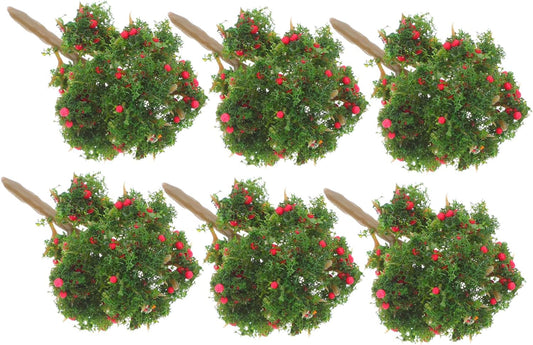 6 Pcs Miniature Artificial Trees 2.75 in Fake Fruit Tree Models for DIY Crafts Sand Table Scenery Diorama Displays Home Decor